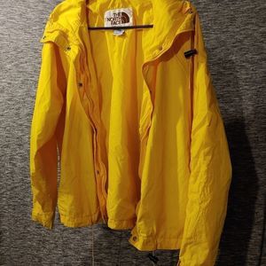 Women's yellow with brown tag The North Face Gore-Tex jacket w/ hood size Lg